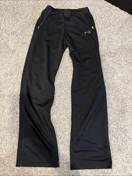 Y-3 Pants - Y-3 Black Track Pants with Subtle White Piping